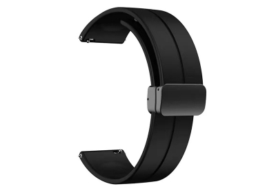 Siliconen horlogeband 20mm - Zwart