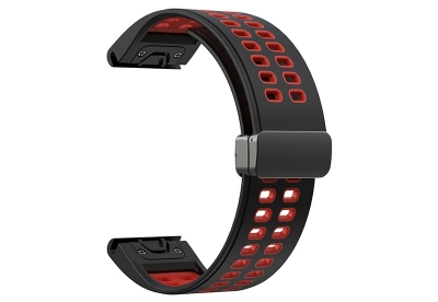Garmin Fenix 7x horlogeband sport - zwart/rood
