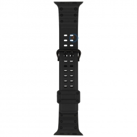 Casio style Apple Watch bandje - 45mm - zwart