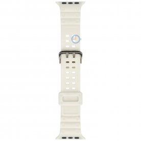 Casio style Apple Watch bandje - 45mm - wit