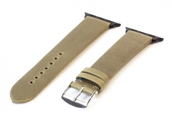 Apple Watch bandje kakigroen leer - 38/40/41mm