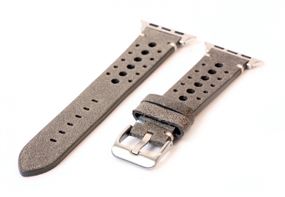 Apple Watch bandje perforated leer grijs - 38/40/41mm