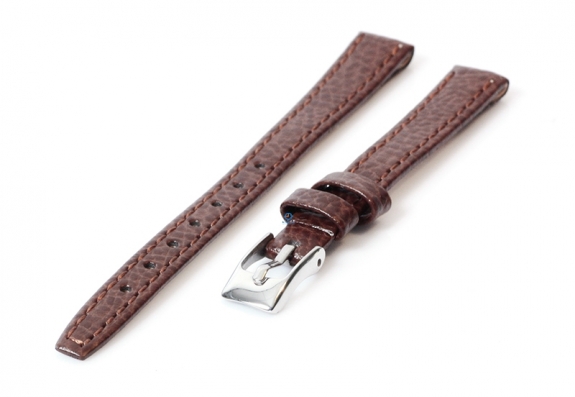 Clip horlogeband 10mm - kalfsleer bruin