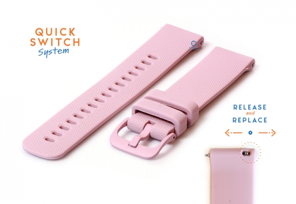 Horlogeband 18mm siliconen roze