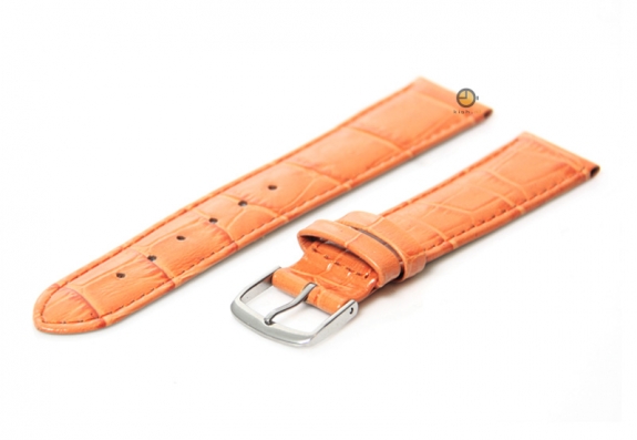 Horlogeband 18mm oranje leer