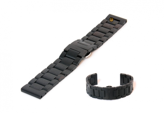Houten horlogeband 24mm zwart (Blackwood)