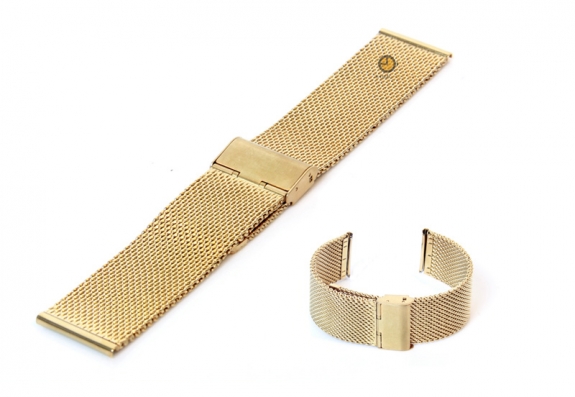 Milanese horlogeband 22mm goud