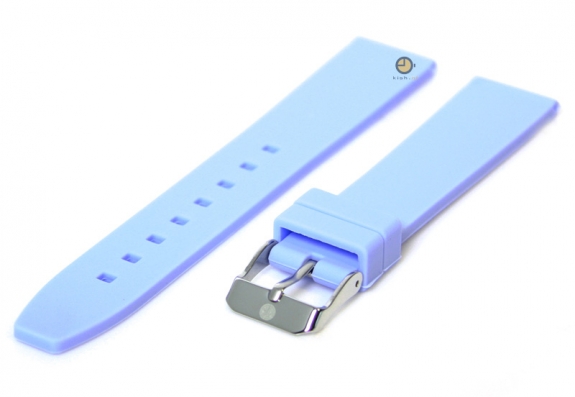 Horlogeband 16mm lichtblauw siliconen glad