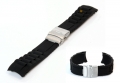 Siliconen Rolex style horlogeband 22mm zwart