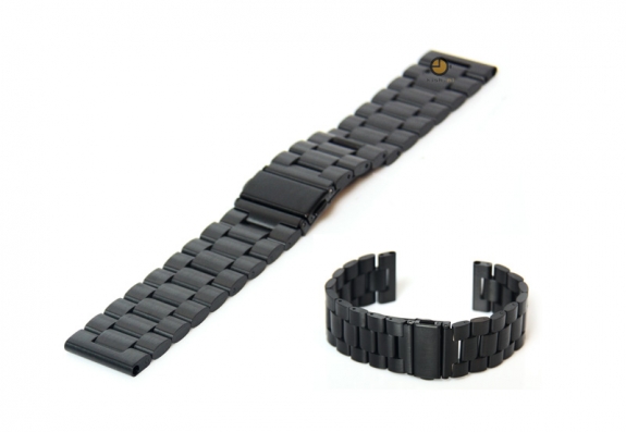 Horlogeband 22mm staal mat zwart
