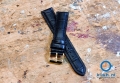 Quick Switch horlogeband 18mm zwart leer - gouden gesp
