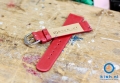 Horlogeband 18mm naadloos rood leer