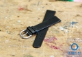 Horlogeband 18mm naadloos zwart leer