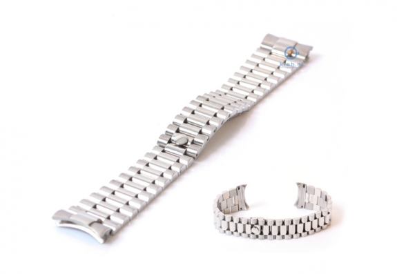 Rolex style horlogeband 20mm staal zilver