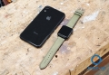 Apple Watch bandje kalfsleer kakigroen - 42/44/45mm