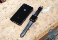 Apple Watch bandje kalfsleer matzwart - 42/44/45mm